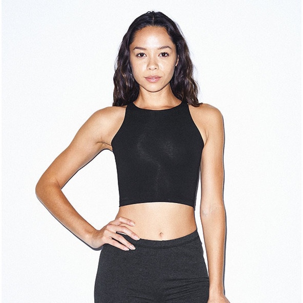 American Apparel Black Crop Top Tank